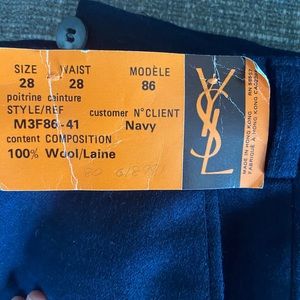 Vintage 1970s/80s yves Saint Laurent sportswear men’s wool trousers NWT 28/28